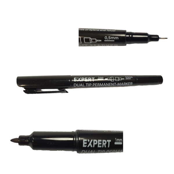 Expert duo marker fijn 0.5/1.0mm Zwart