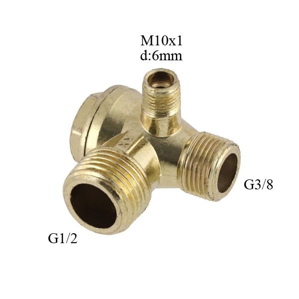 Terugslagklep voor compressor 1/2×3/8xM10x1 (6mm)
