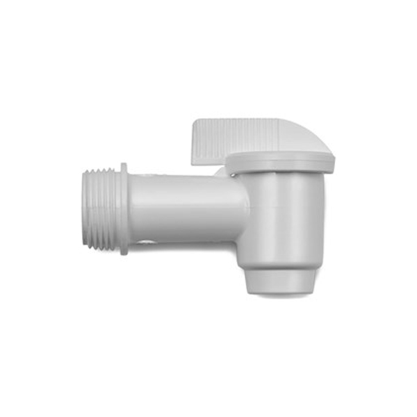 Kunststof Vatkraan Wit Aansl. 3/4 Uitloop 16mm