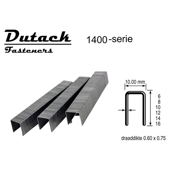 Dutack nieten 1400 L=16mm br=10mm verz. ds. 10.000s