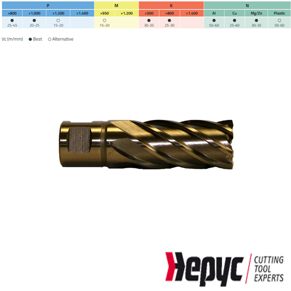 Hepyc Cobalt Kernboor HSSE 43x50mm Weldon