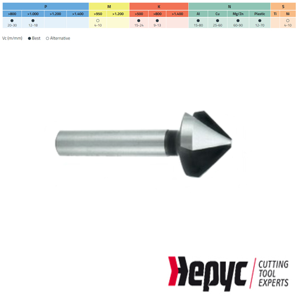 Hepyc HSS verzinkfrees 90gr. 3Z 8.30mm