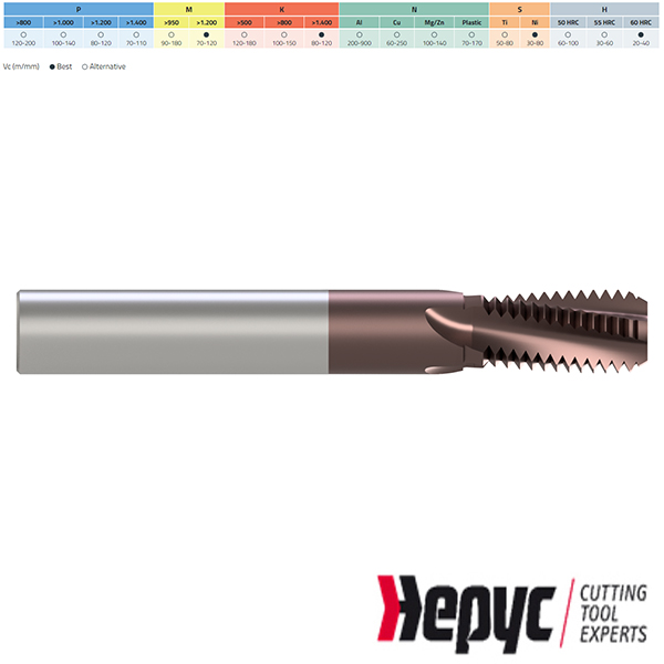 Hepyc machinetap HM TIALCN 1.5D M10x1.50