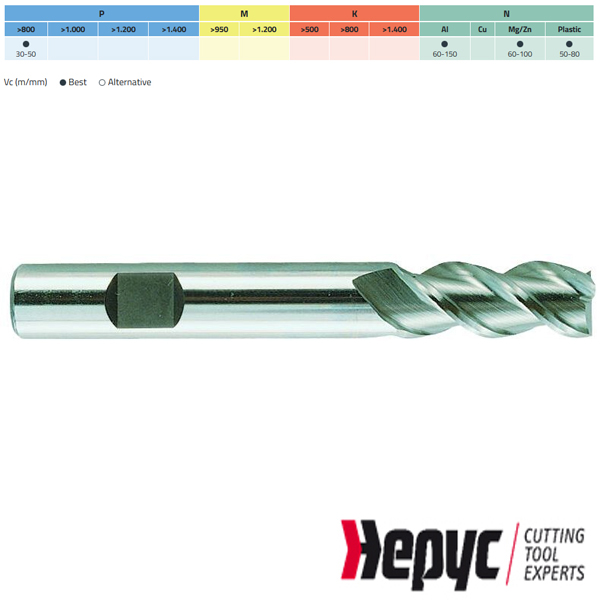 Hepyc universeelfrees HSSE W (Alum) Weldon 3Z 5mm