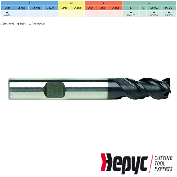Hepyc univ.frees HSSE TIALN W (Alum) Weldon 3Z 8mm
