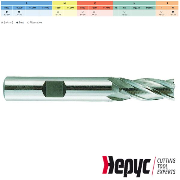 Hepyc vingerfrees HSSE Weldon 4Z 3mm