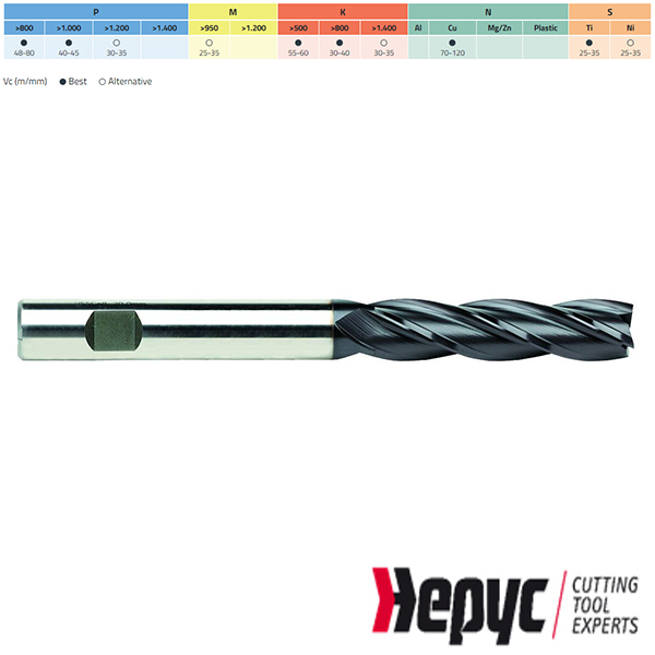 Hepyc vingerfrees lang HSSE TIALN Weldon 4Z 12x110m