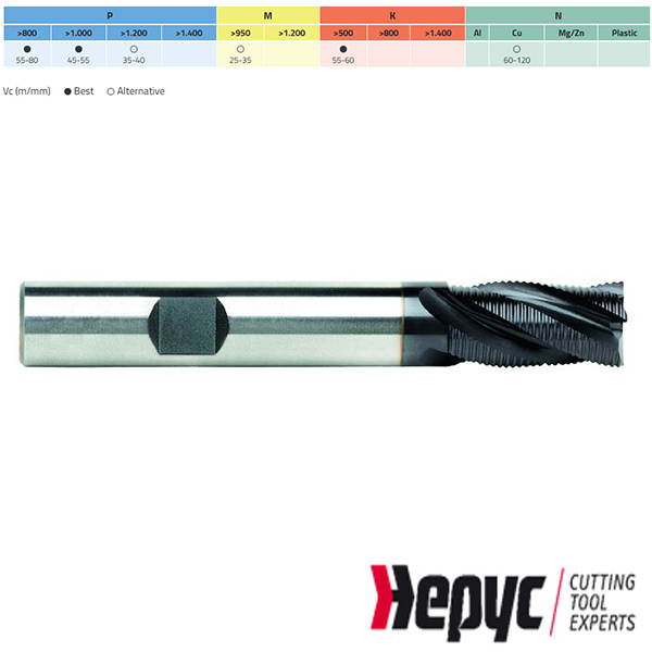 Hepyc ruwfrees HSSE TIALN Weldon 5Z 28mm