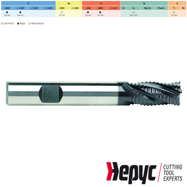 Hepyc ruwfrees HSSE TIALN Weldon 4z 16mm