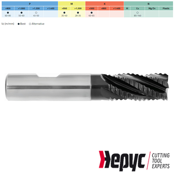 Hepyc ruwfrees HM TIALN Weldon 5Z 22mm