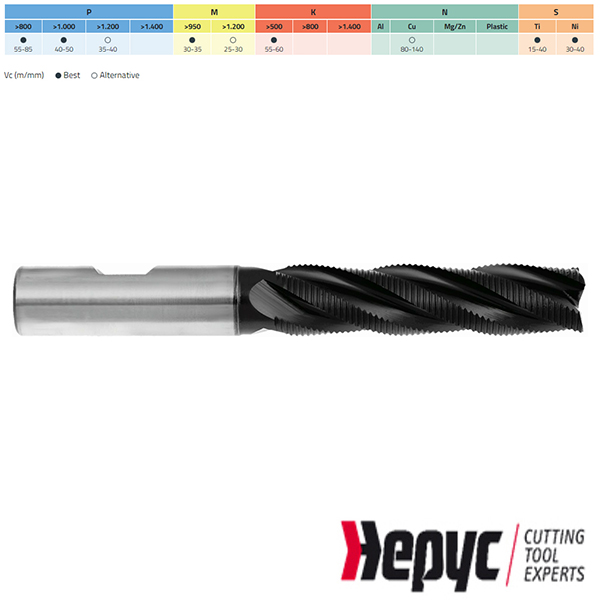 Hepyc ruwfrees fijn lang HM Tialn Weldon 4Z 18mm