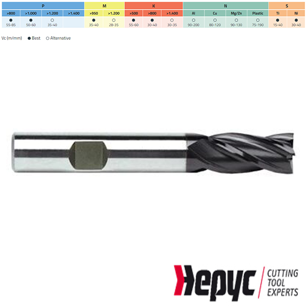 Hepyc vingerfrees HSSE-PM TIALN Weldon 4Z 14mm