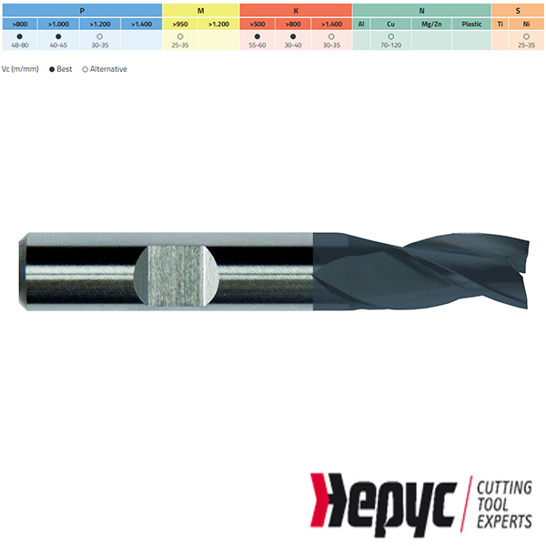 Hepyc universeelfrees HSSE TIALN N Weldon 3Z 13mm