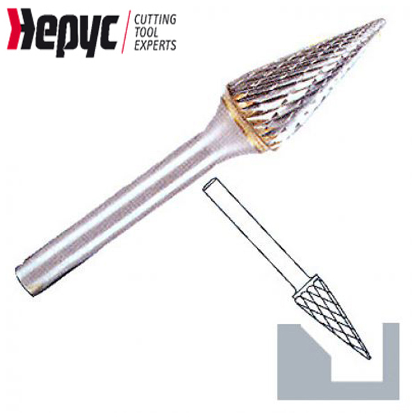 Hepyc stiftfrees spitskegel HM 3x3mm L=11mm