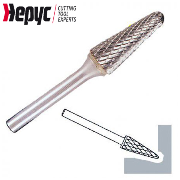 Hepyc stiftfrees rondkegel HM 6x12mm L=30mm