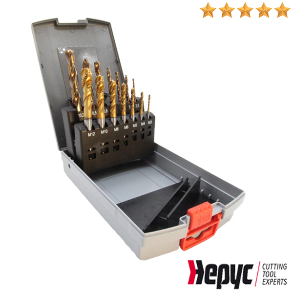 Hepyc HSSCO TIN+ Boor-Tapset blind M3-M12 14-dlg
