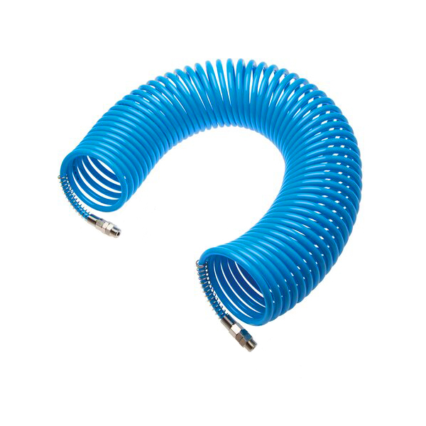 Spiraalslang PU blauw 6×4 8M 1/4 draaibaar