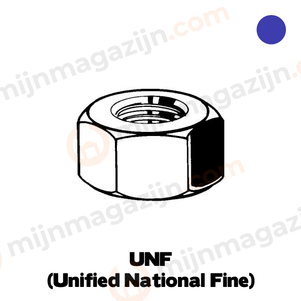 Zeskantmoer UNF LH links 3/8 RVS A4