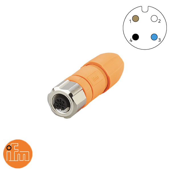 Sensor connector M12 4P female (schroef) IP69K