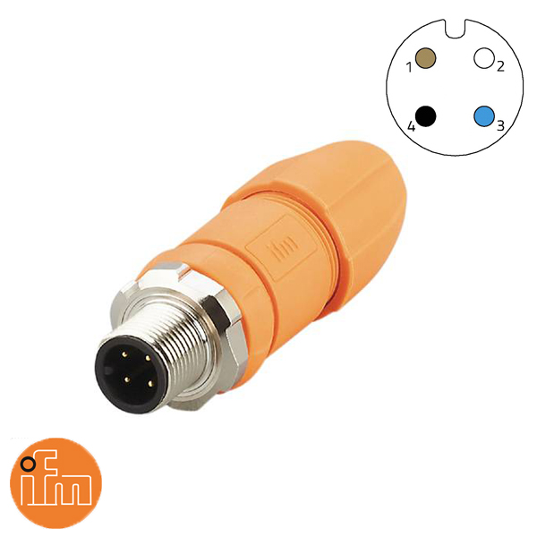 Sensor connector M12 4P male (schroef) IP69K