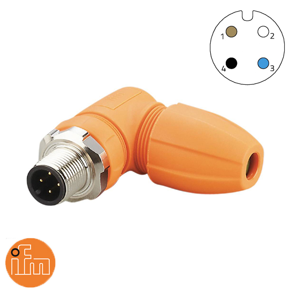 Sensor connector M12 4P 90 male (schroef) IP69K