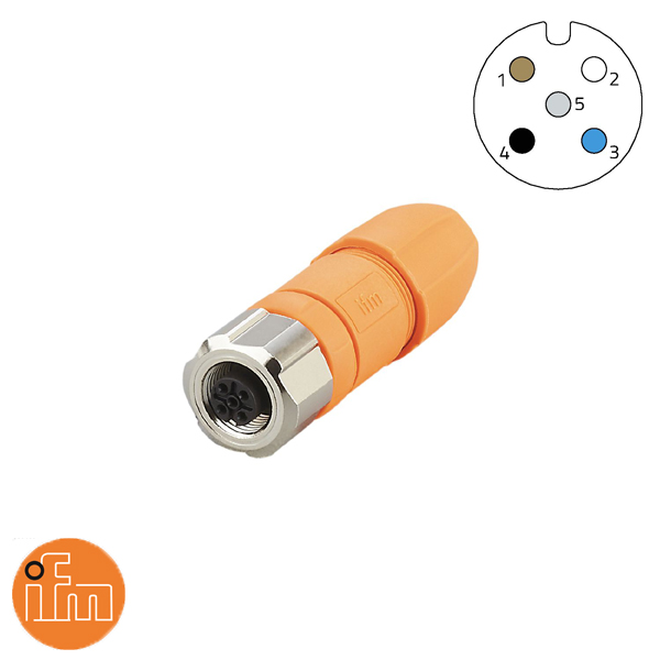 Sensor connector M12 5P female (schroef) IP69K