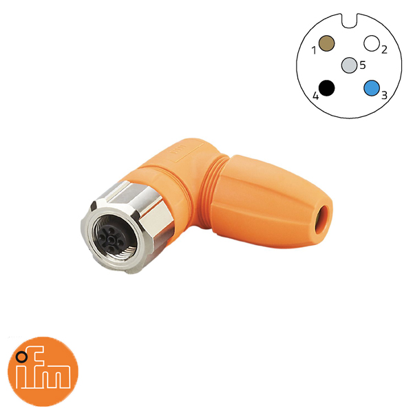 Sensor connector M12 5P 90 female (schroef) IP69K