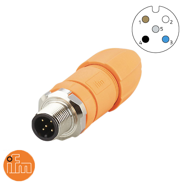 Sensor connector M12 5P male (schroef) IP69K