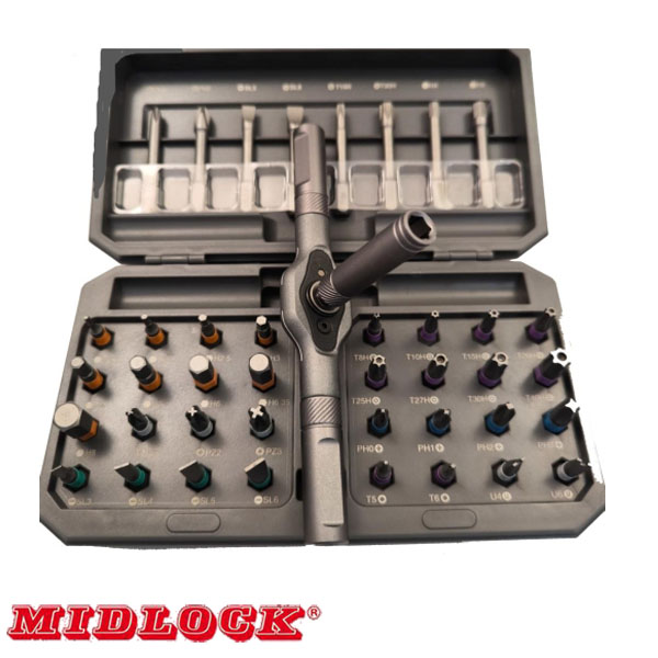 Midlock bitset 42-dlg met ratel