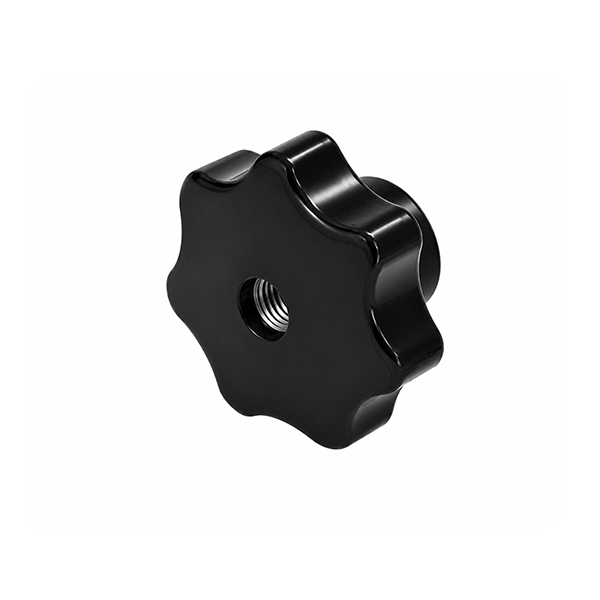 D6336 Sterknop Bakeliet inw. open 50mm M10 staal
