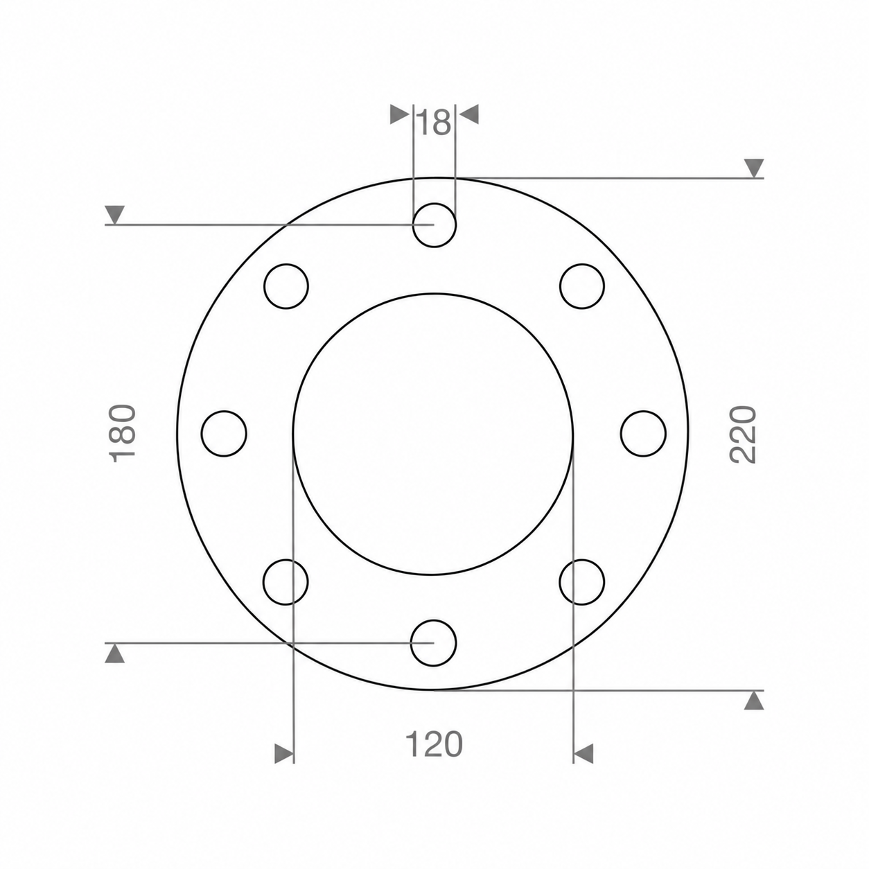 Flenspakking DN100 Siliconen PN10/16 full-face :3mm - Afbeelding 2