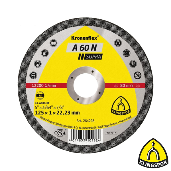 Doorslijpschijf SUPRA A60N 125X1 Alu