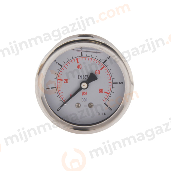 Manometer glyc. 0-20 bar 63mm achter 1/4