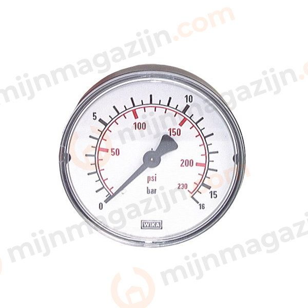 Manometer 40mm knstst. 0-16 BAR 1/8 achter