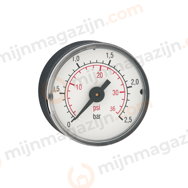 Manometer 40mm knstst. 0-2.5 BAR 1/8 achter