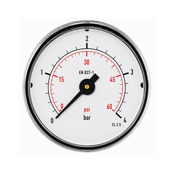 Manometer 40mm knstst. 0-4 BAR 1/8 achter