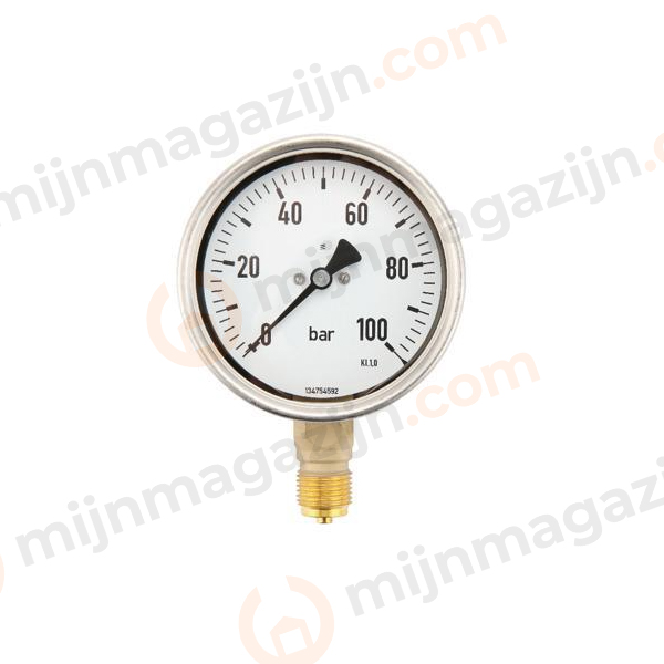 Manometer glyc. 0-120 bar 63mm onder 1/4