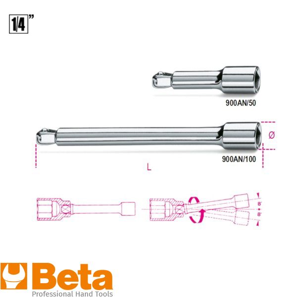 Beta 900AN/50 verlengstuk zwenkbaar 1/4 50mm