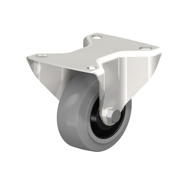 Rubber RVS Bokwiel 80mm plaatbev. 140kg