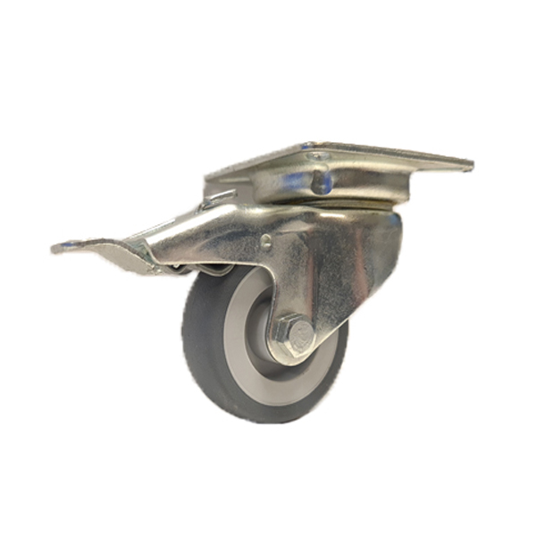 Apparaten Zwenkwiel+rem 50mm plaatbev. 60kg