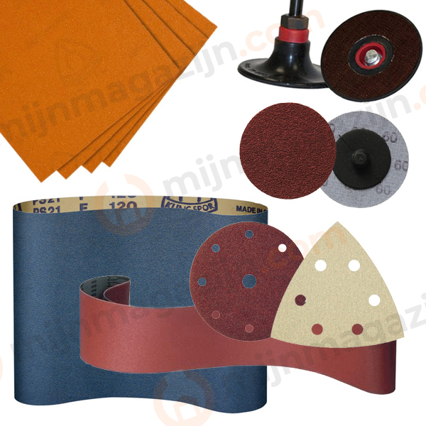 Schuur-: banden, linnen, rollen & vellen